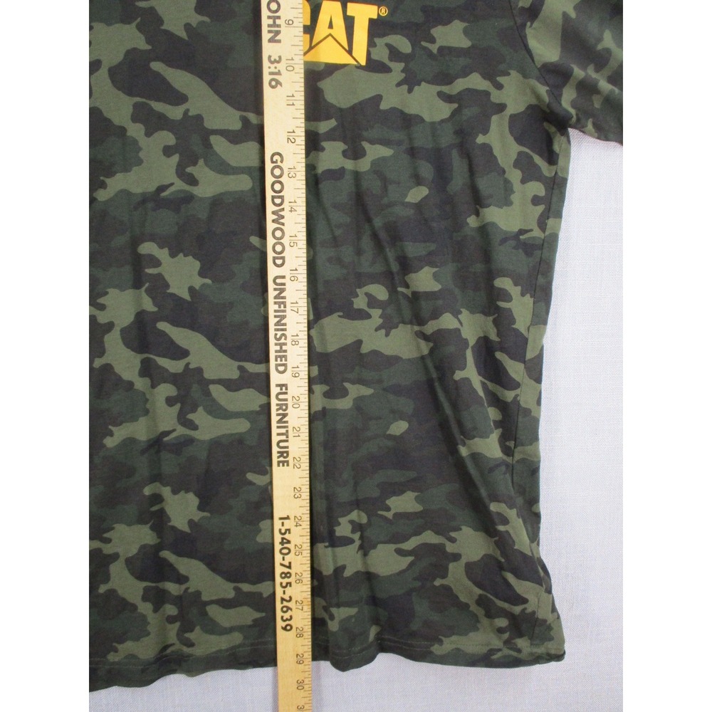 Caterpillar Mens Camo Long Sleeve Graphic T-Shirt CAT Logo Green XL - Picture 7 of 10